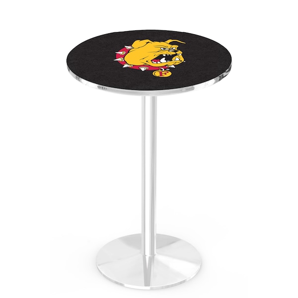 Holland Bar Stool Co 42" Chrome Ferris State Pub Table L214C4228FerrSt - main